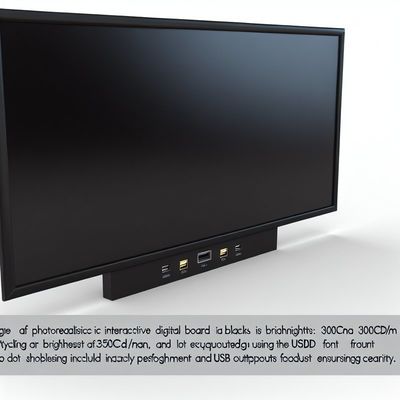 Blackboard Digital Interaktif Hitam atau OEM dengan 350 cd/m2 Kecerahan dan Output USB